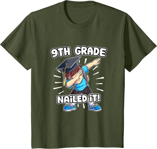 Dabbing Graduation Boy 9th Grade Nailed It Graduation Kids T-Shirt