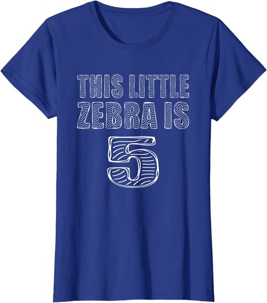 This Little Zebra Is 5 Years Old 5th Birthday Zoo Party T-Shirt