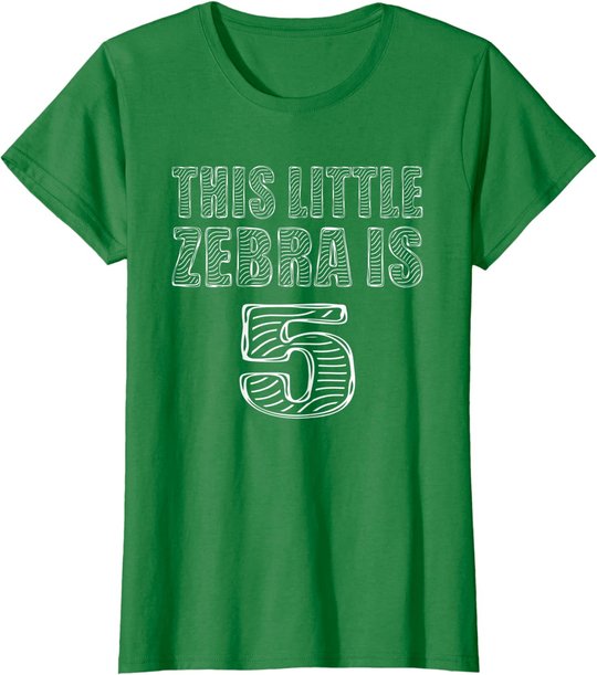 This Little Zebra Is 5 Years Old 5th Birthday Zoo Party T-Shirt