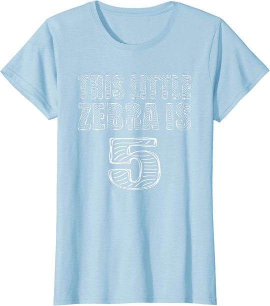 This Little Zebra Is 5 Years Old 5th Birthday Zoo Party T-Shirt