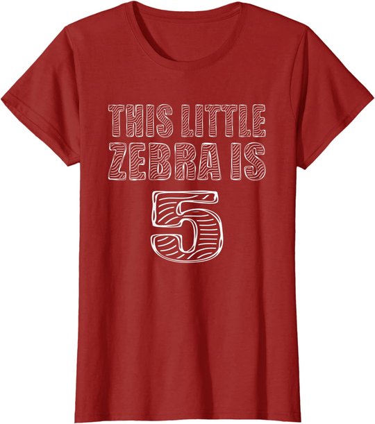 This Little Zebra Is 5 Years Old 5th Birthday Zoo Party T-Shirt