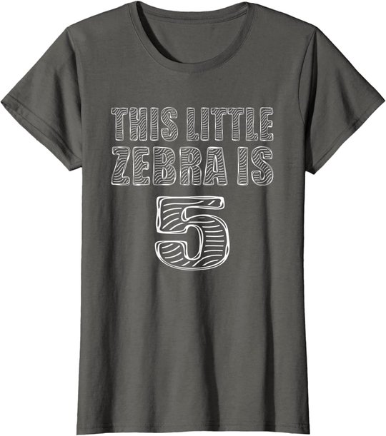This Little Zebra Is 5 Years Old 5th Birthday Zoo Party T-Shirt
