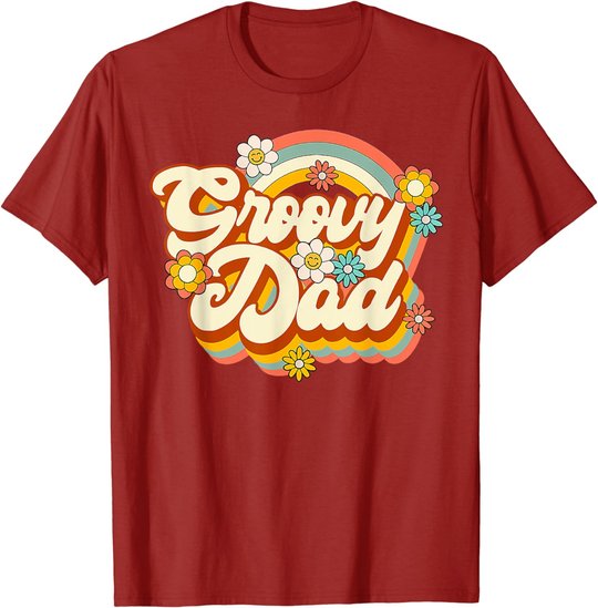 Retro Groovy Dad Family Birthday 60s 70s Hippie Costume T-Shirt