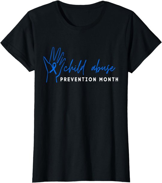 Child Abuse Awareness Month Blue Ribbon Domestic Violence T-Shirt