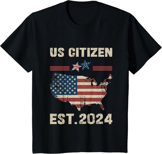 Us Citizen Est 2024 Immigrant New American Citizenship Party T-Shirt