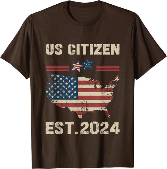 Us Citizen Est 2024 Immigrant New American Citizenship Party T-Shirt