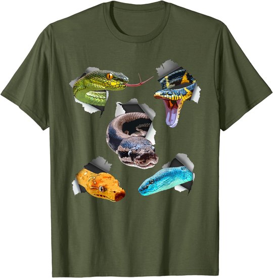 Funny Snake Design For Men Women Kids Toddler Reptile Lover T-Shirt