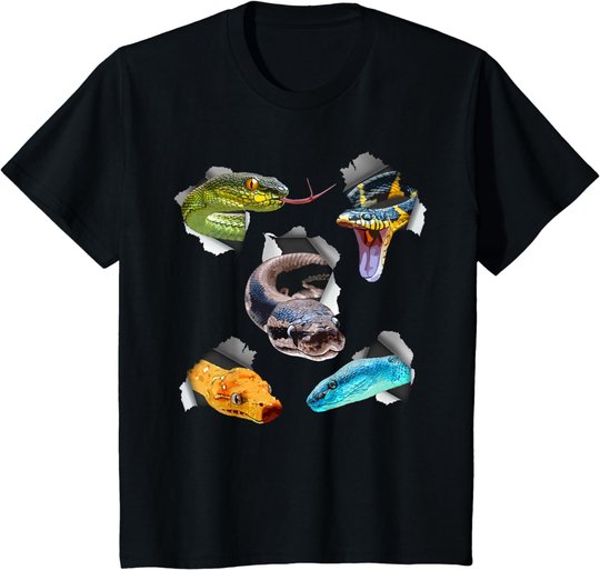 Funny Snake Design For Men Women Kids Toddler Reptile Lover T-Shirt