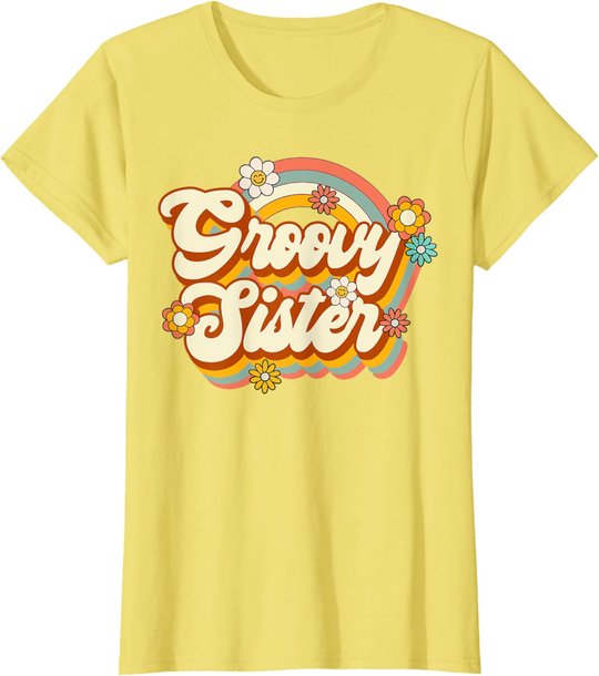 Retro Groovy Sister Family Birthday 60s 70s Hippie Costume T-Shirt