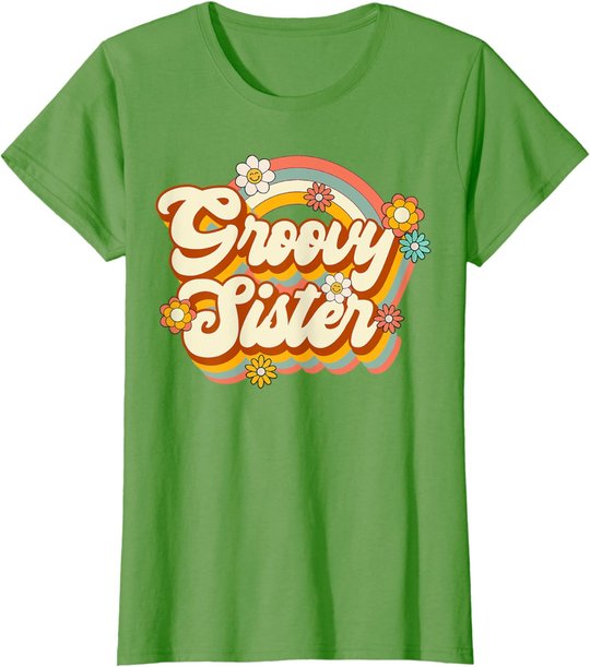 Retro Groovy Sister Family Birthday 60s 70s Hippie Costume T-Shirt