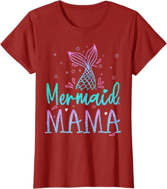 Mermaid Mama Birthday Mermaid Tail Squad Family Matching T-Shirt