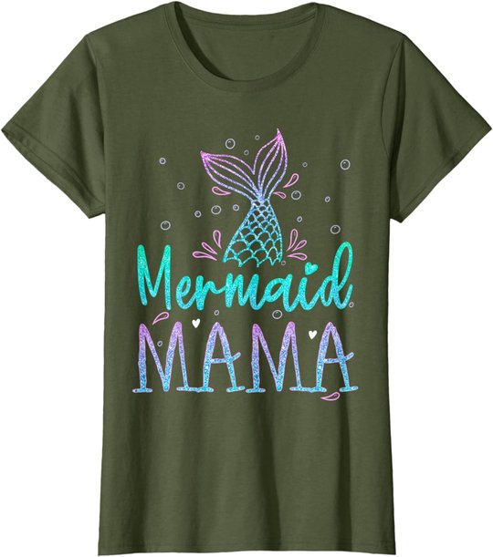 Mermaid Mama Birthday Mermaid Tail Squad Family Matching T-Shirt
