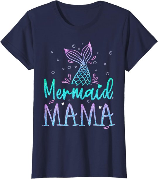 Mermaid Mama Birthday Mermaid Tail Squad Family Matching T-Shirt
