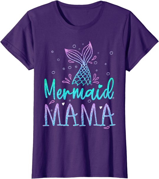 Mermaid Mama Birthday Mermaid Tail Squad Family Matching T-Shirt
