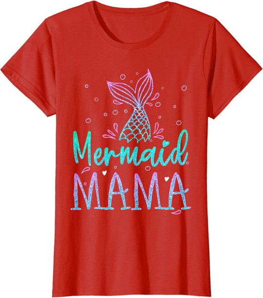 Mermaid Mama Birthday Mermaid Tail Squad Family Matching T-Shirt