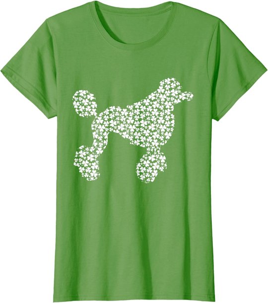 Standard Poodle Dog Cute Shamrock St Patricks Day T-Shirt