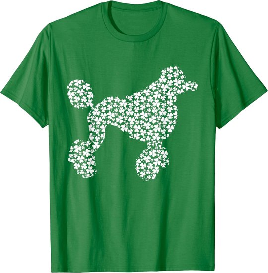 Standard Poodle Dog Cute Shamrock St Patricks Day T-Shirt