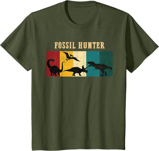 Vintage Paleontology Fossil Hunter Dinosaur Paleontologist T-Shirt