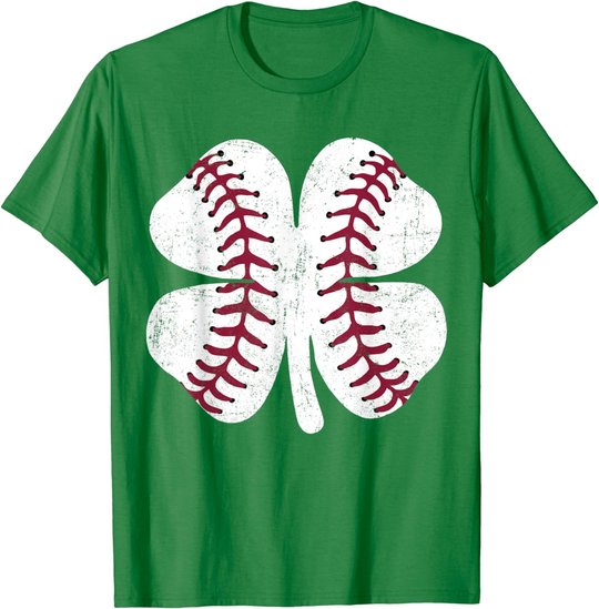 St Patricks Day Shamrock Baseball Saint Paddy's Kids Boys T-Shirt