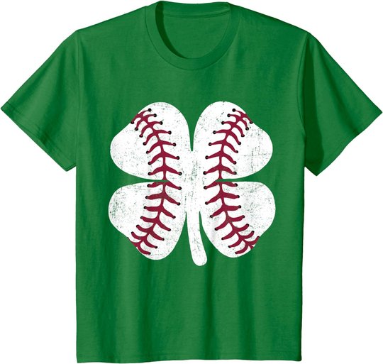 St Patricks Day Shamrock Baseball Saint Paddy's Kids Boys T-Shirt