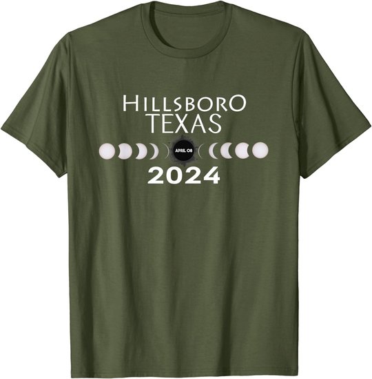 Total Solar Eclipse Hillsboro Texas 2024 Totality T-Shirt