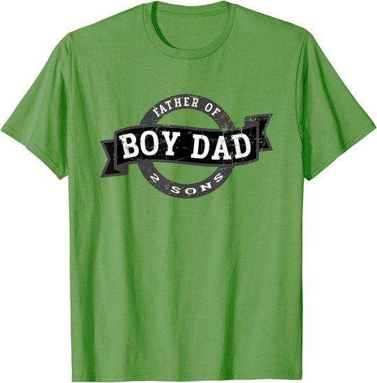 Boy Dad Father Of 2 Sons - Vintage Best Dad Design T-Shirt