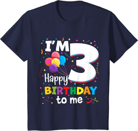 Kids 3rd Birthday Three 3yr Happy Birthday Girl & Boy 3 Years Old T-Shirt