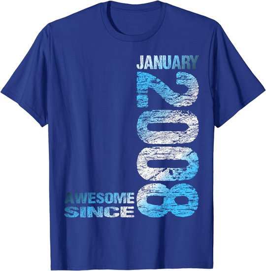 Awesome Since January 2008 15th Birthday Born 2008 T-Shirt