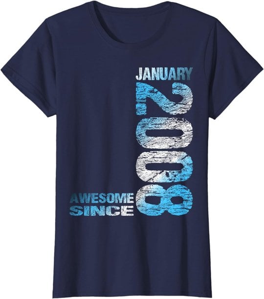 Awesome Since January 2008 15th Birthday Born 2008 T-Shirt
