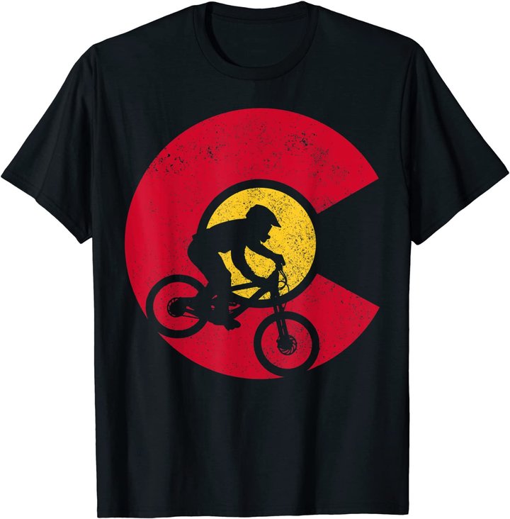 Mountain Bike Colorado Flag MTB Biking Mountain Biker Gift T-Shirt