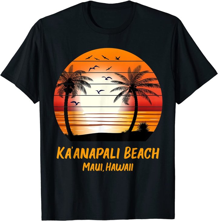 Ka��anapali Beach Maui Hawaii Vintage Sunset Kaanapali Retro T-Shirt