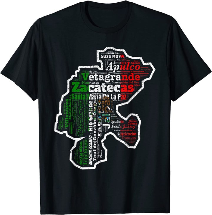 Zacatecas Mexico Mapa Bandera Mexicana State T-Shirt