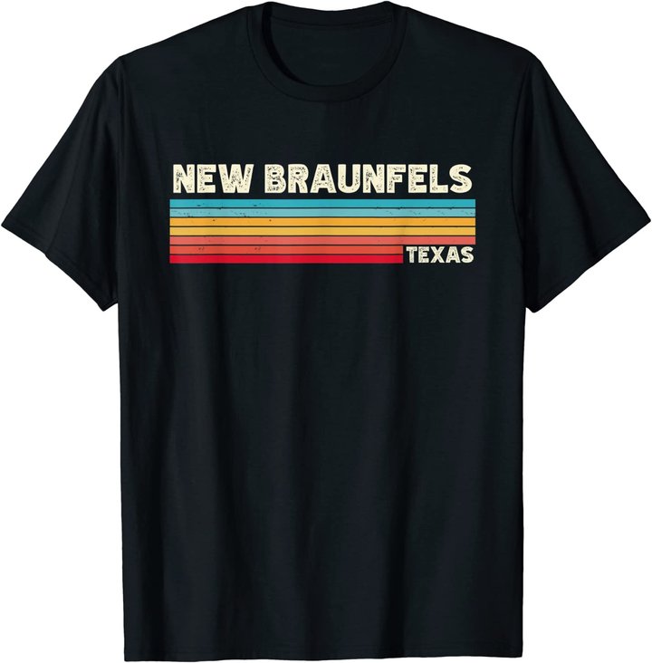 Native New Braunfels Texas Tx Retro Vintage Stripes State T-Shirt