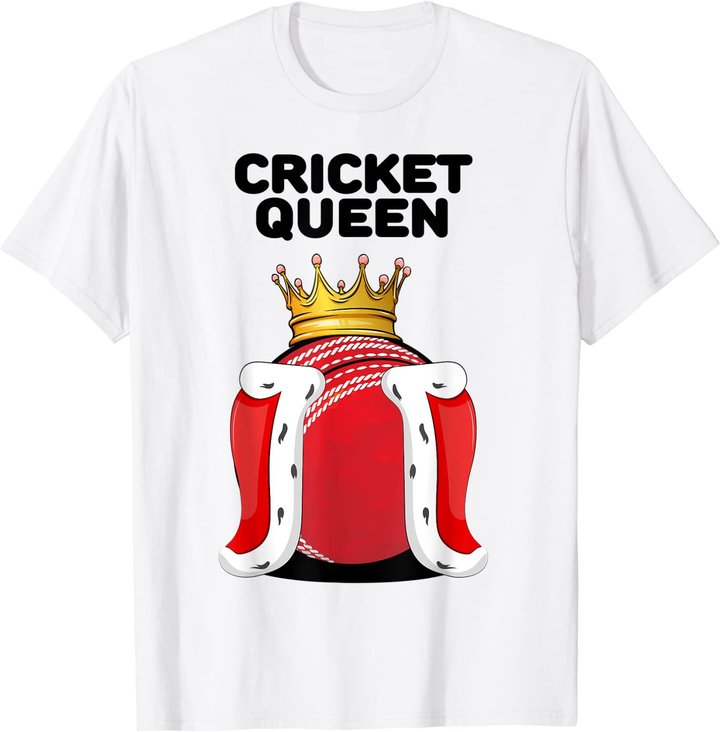 Cricket Queen | Womens Cricket Tshirt | Girls Cricket Player T-Shirt