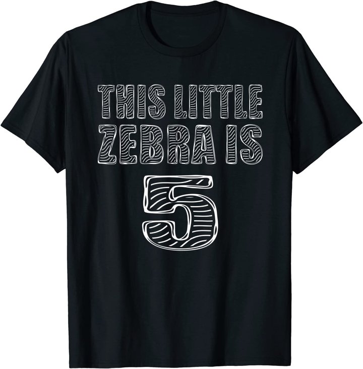 This Little Zebra Is 5 Years Old 5th Birthday Zoo Party T-Shirt