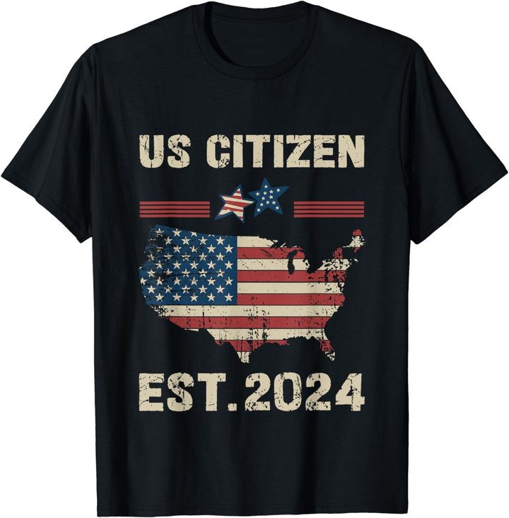 Us Citizen Est 2024 Immigrant New American Citizenship Party T-Shirt