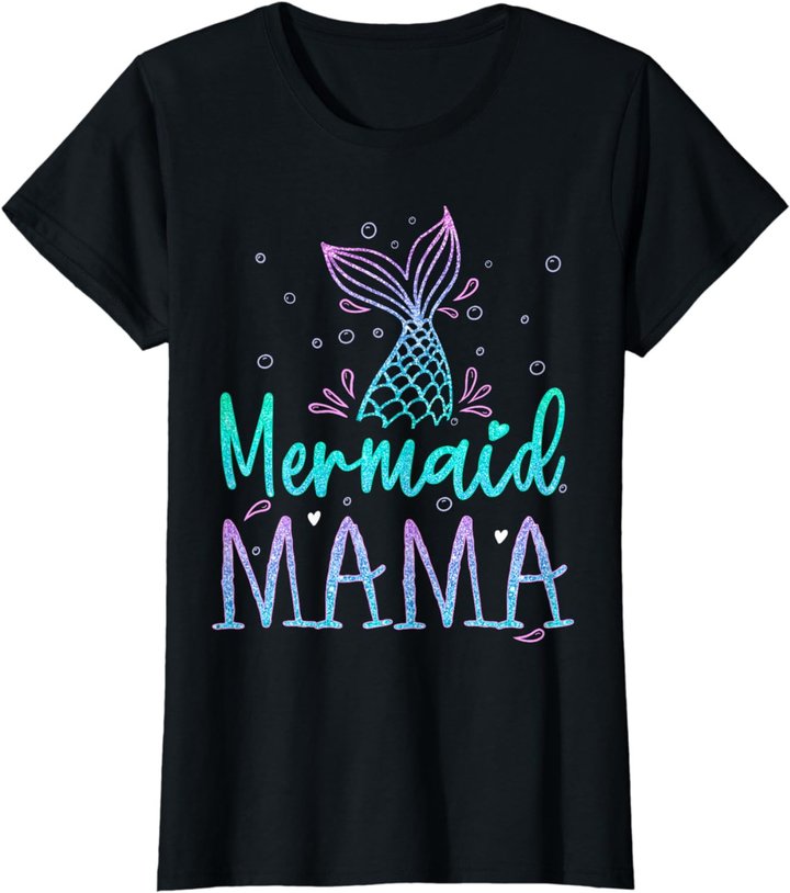 Mermaid Mama Birthday Mermaid Tail Squad Family Matching T-Shirt