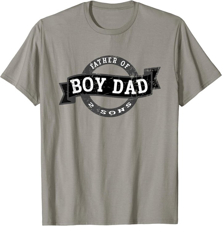 Boy Dad Father Of 2 Sons - Vintage Best Dad Design T-Shirt