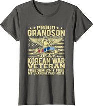Freedom Isn't Free Proud Grandson Of Korean War Veteran Gift T-Shirt