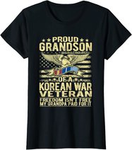 Freedom Isn't Free Proud Grandson Of Korean War Veteran Gift T-Shirt