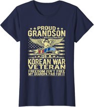 Freedom Isn't Free Proud Grandson Of Korean War Veteran Gift T-Shirt