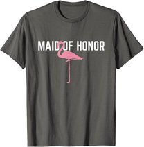 Maid of Honor T-Shirt Flamingo Bachelorette Party Shirts