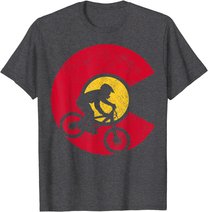 Mountain Bike Colorado Flag MTB Biking Mountain Biker Gift T-Shirt