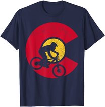 Mountain Bike Colorado Flag MTB Biking Mountain Biker Gift T-Shirt