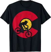 Mountain Bike Colorado Flag MTB Biking Mountain Biker Gift T-Shirt