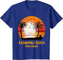 Ka��anapali Beach Maui Hawaii Vintage Sunset Kaanapali Retro T-Shirt