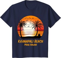 Ka��anapali Beach Maui Hawaii Vintage Sunset Kaanapali Retro T-Shirt