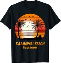 Ka��anapali Beach Maui Hawaii Vintage Sunset Kaanapali Retro T-Shirt