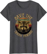 Retro Vintage Save The Trash Pandas Funny Raccoon Animal T-Shirt