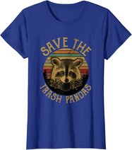 Retro Vintage Save The Trash Pandas Funny Raccoon Animal T-Shirt